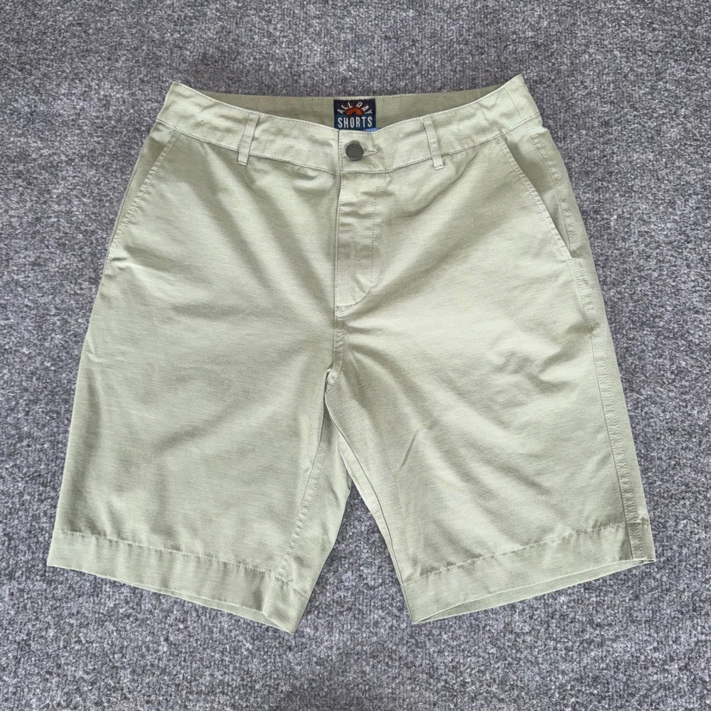 Faherty All Day Shorts Mens 30 Green Stretch Drawstring Coastal Beachwear Casual